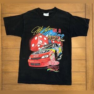 Vtg 97 NASCAR Jeff Gordon DuPont Racing Front Back Print T Shirt Mens M Lucky